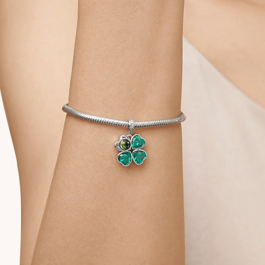 Gnoce Projection Four Leaf Clover Photo Pendant Dangle Charm_9