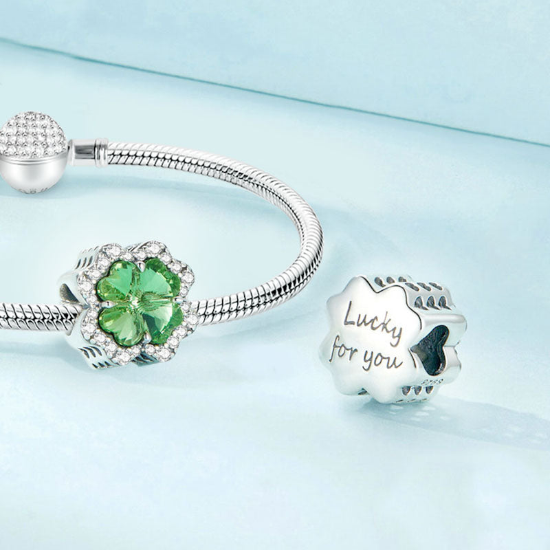 Gnoce Lucky Green Four-leaf Clover Charm_3