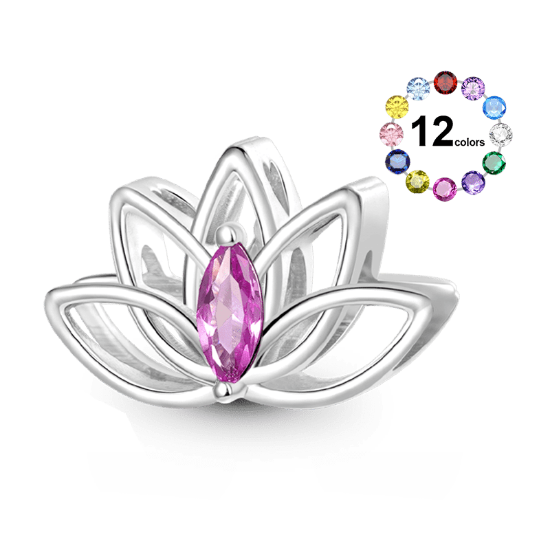 Gnoce Lotus Flower Birthstone Charm_2