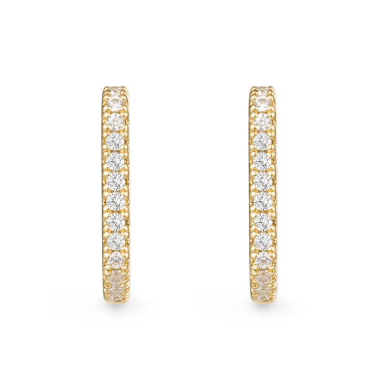 Gnoce Pave Huggie Stud Earrings_1