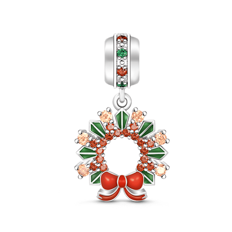 Gnoce "My Sunshine" Multicolor Delicate Christmas Wreath 925 Sterling Silver Pendant Locket for Bracelet/Necklace_1