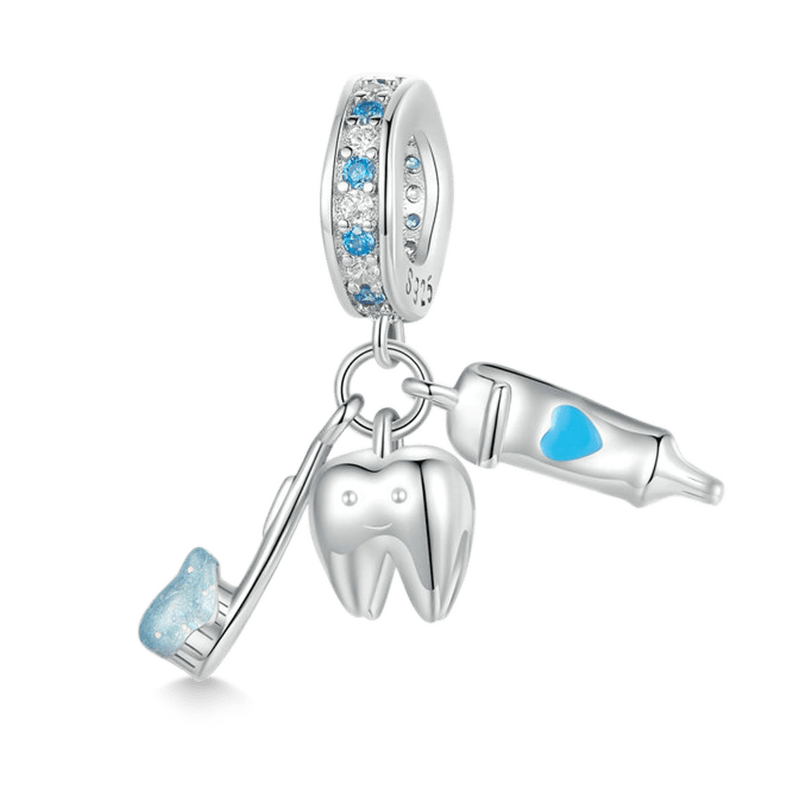 Gnoce Toothbrush, Toothpaste & Mini Tooth Pendant Dangle Charm_1
