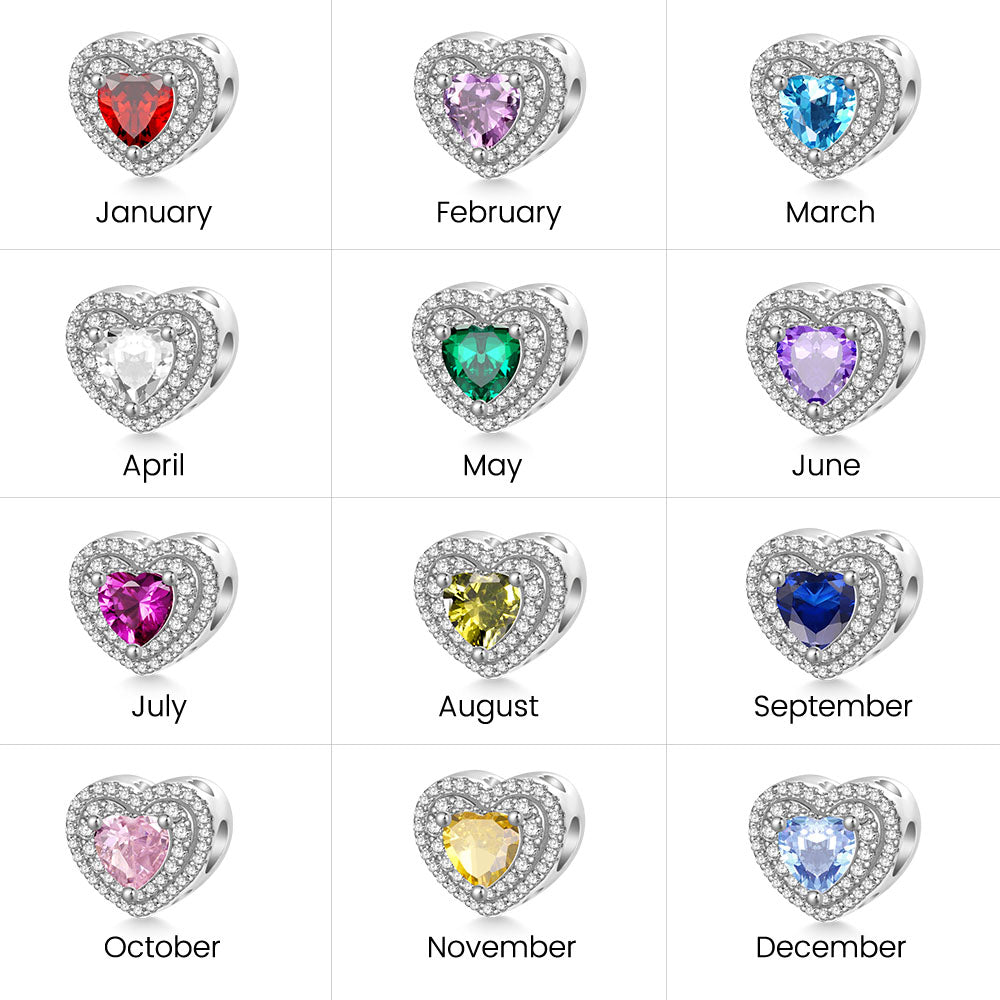 Gnoce Heart Birthstone Engravable Name Charm_6