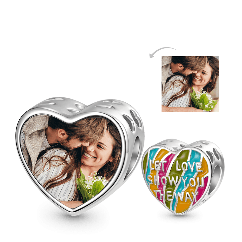 Gnoce "LET LOVE SHOW YOU THE WAY" Heart Personalized Photo Charm_1