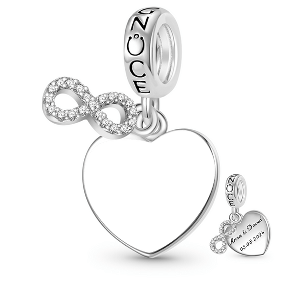 Gnoce Pendentif Personnalisé Date de Mariage Amour Infini