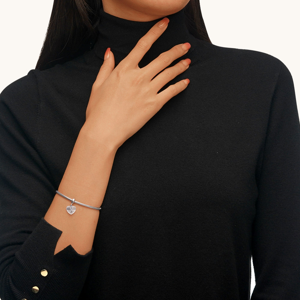 Gnoce Engravable Wedding Date Infinite Love Pendant Dangle Charm_2