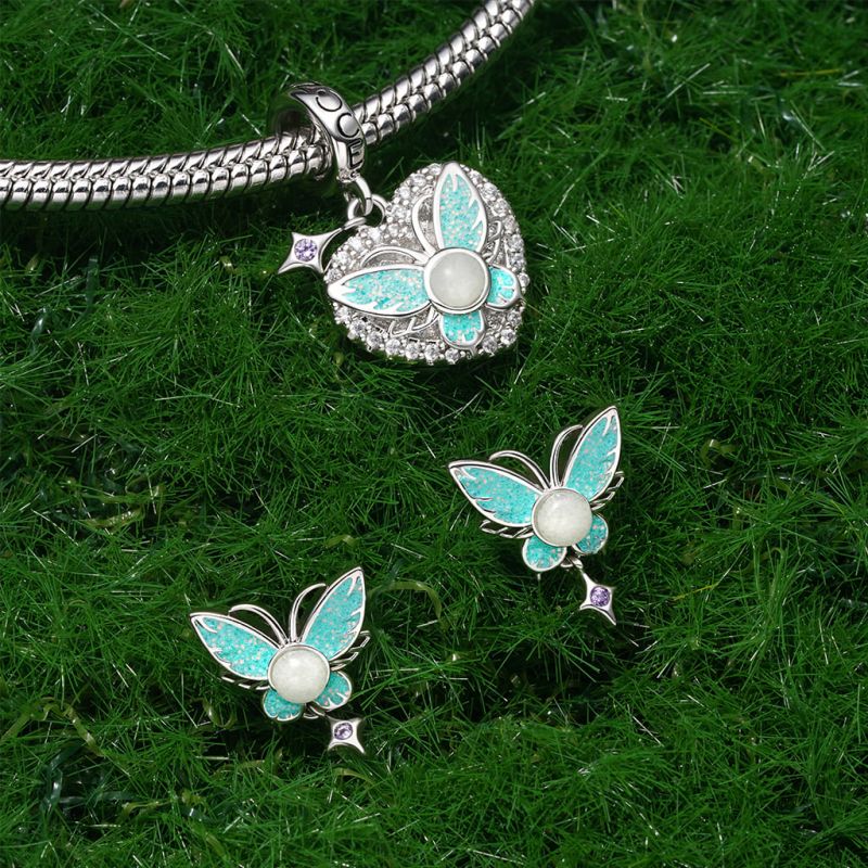 Gnoce Engravable Glow-in-the-dark Butterfly Pendant Dangle Charm_2