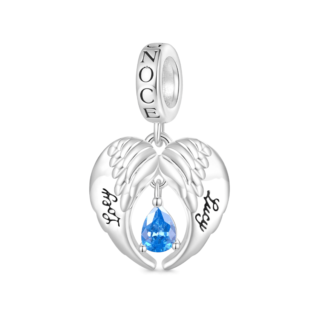 Gnoce Engravable Angel Wings Tears Pendant Dangle Charm_1