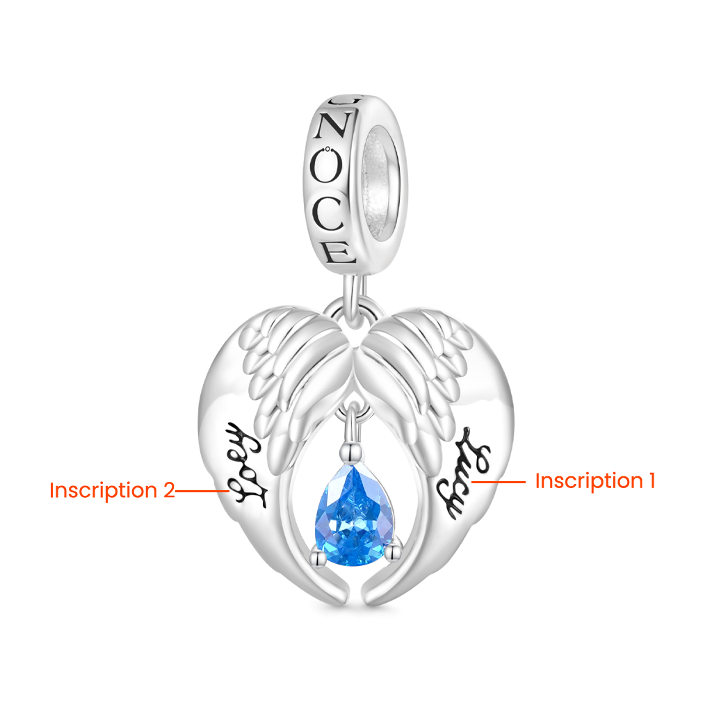 Gnoce Engravable Angel Wings Tears Pendant Dangle Charm_2