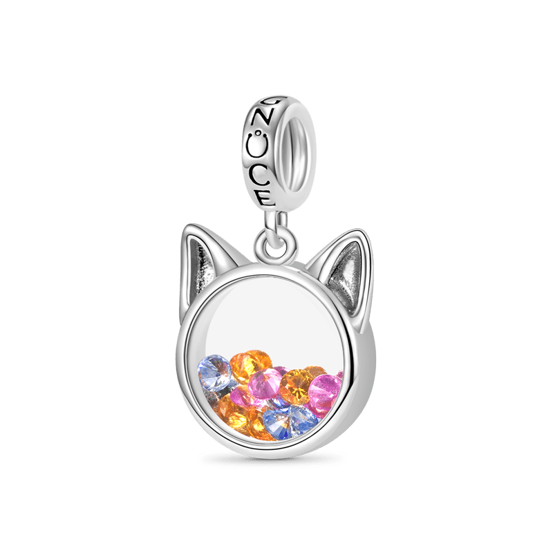 Gnoce Cat Pet Lover Engravable Heart Pendant Dangle Charm_1