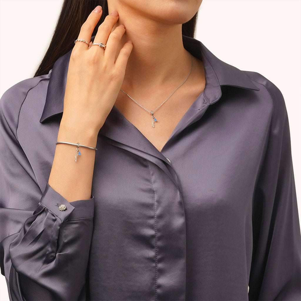 Gnoce Engravable Hollow Name Birthstone Pendant Dangle Charm_5