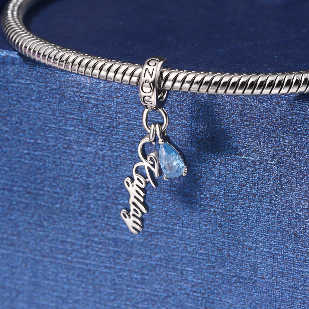 Gnoce Engravable Hollow Name Birthstone Pendant Dangle Charm_4