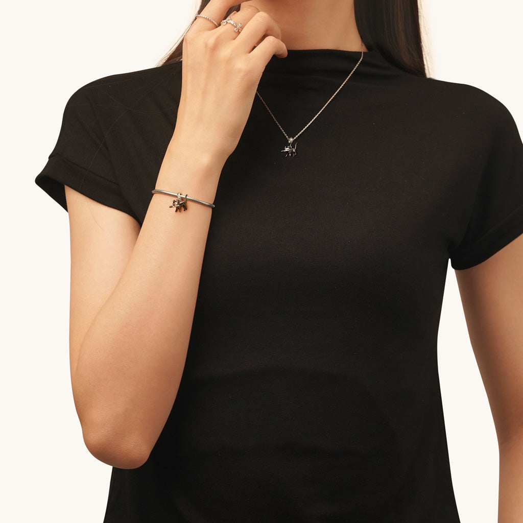 Gnoce Black Cat Pendant Dangle Charm_5