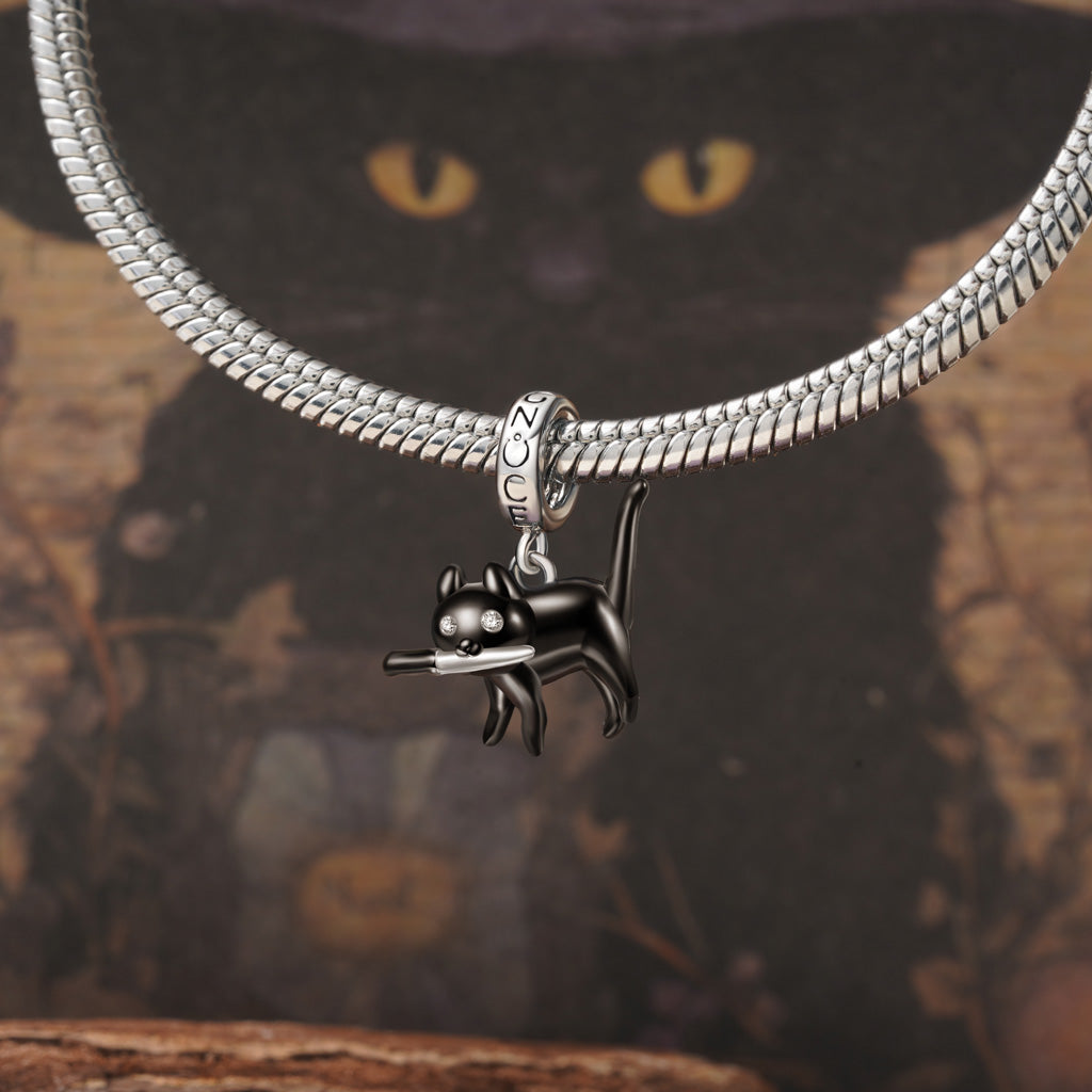 Gnoce Black Cat Pendant Dangle Charm_4