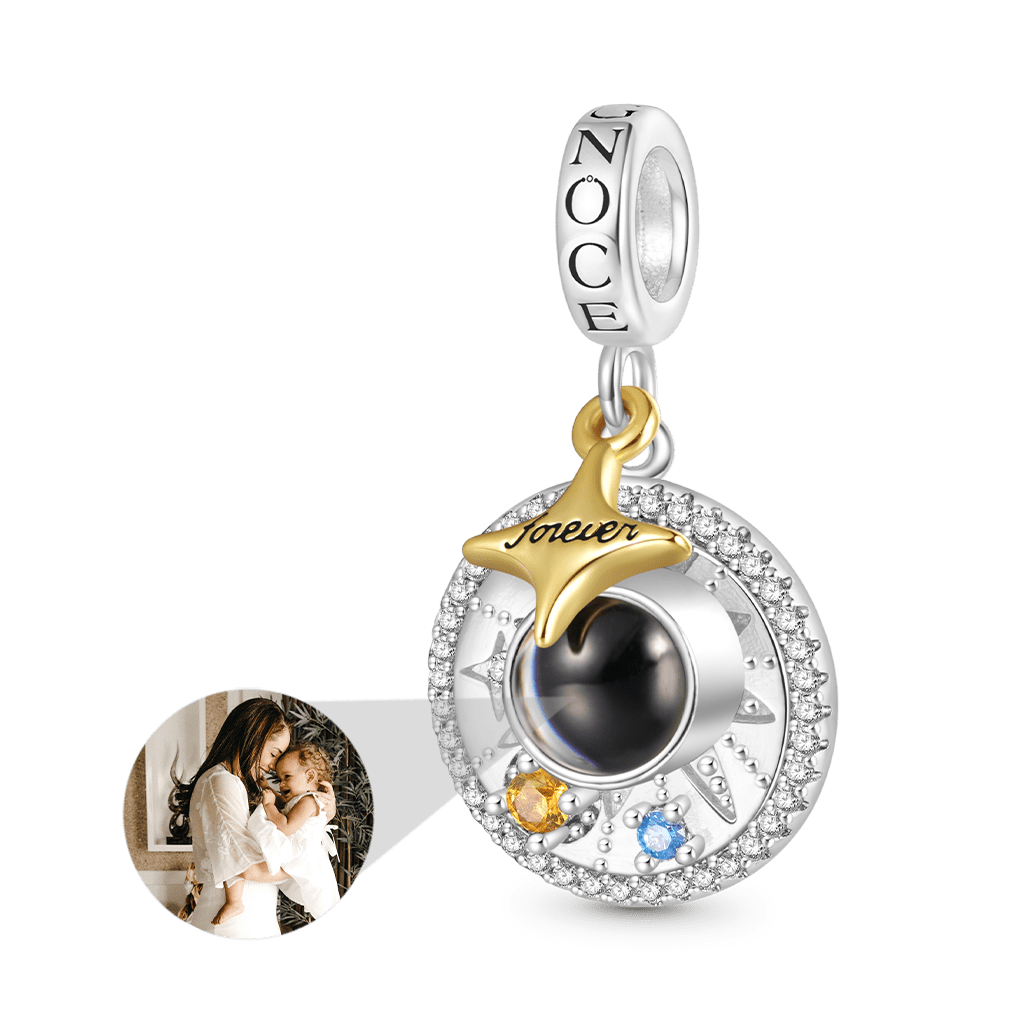 Gnoce Star Round Plate Projection Photo Pendant Dangle Charm_1