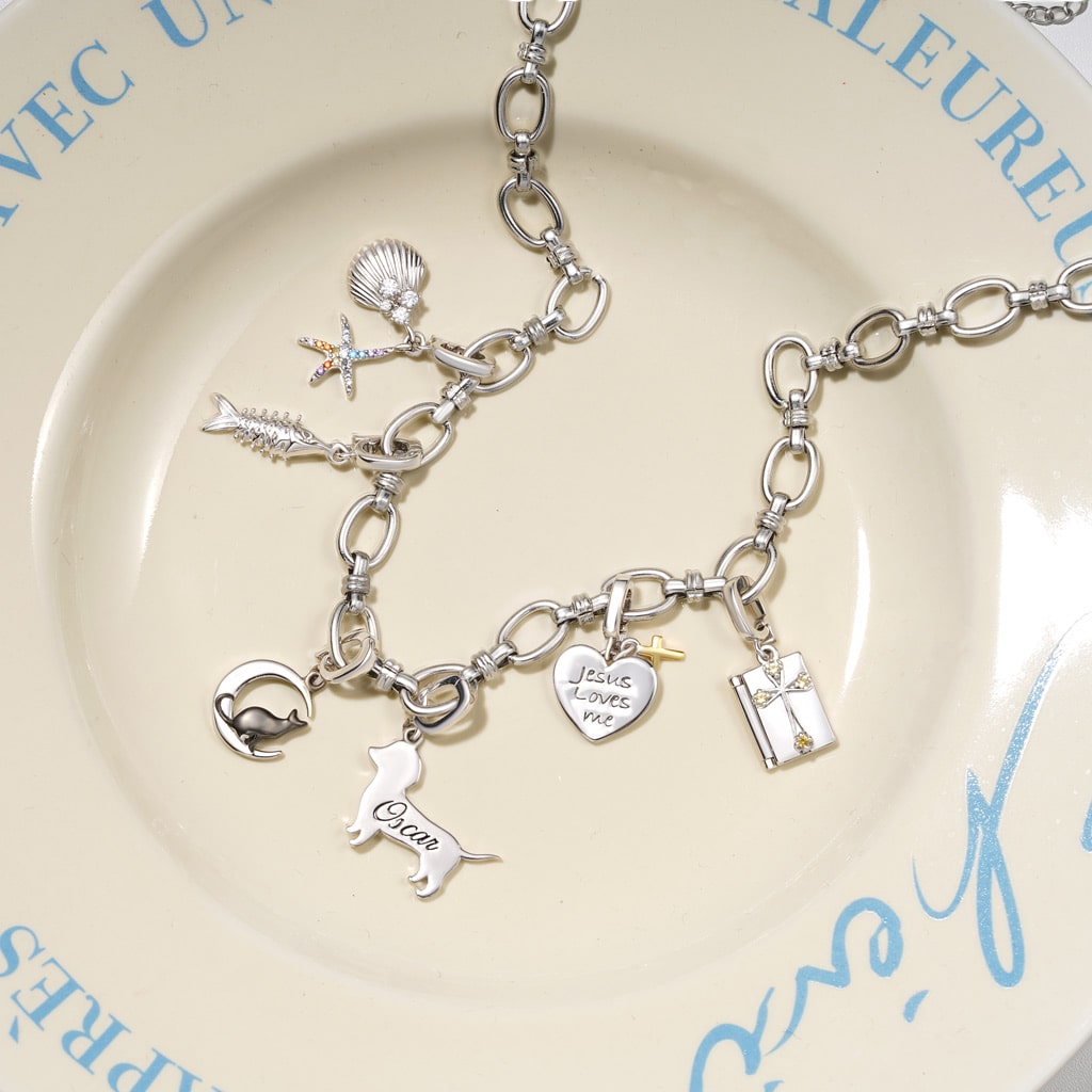Gnoce Engravable Dog Clasp Clusters Charm_4