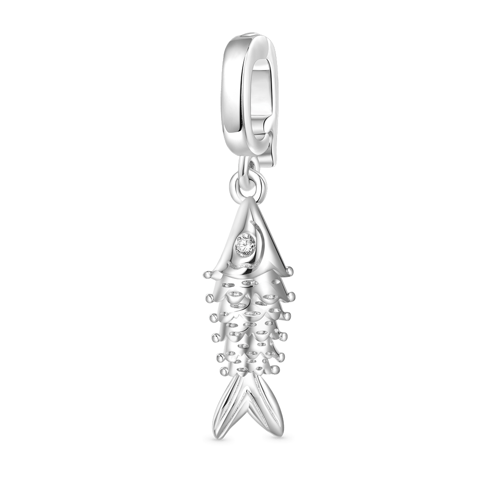 Gnoce Silver Fish Clasp Clusters Charm_1