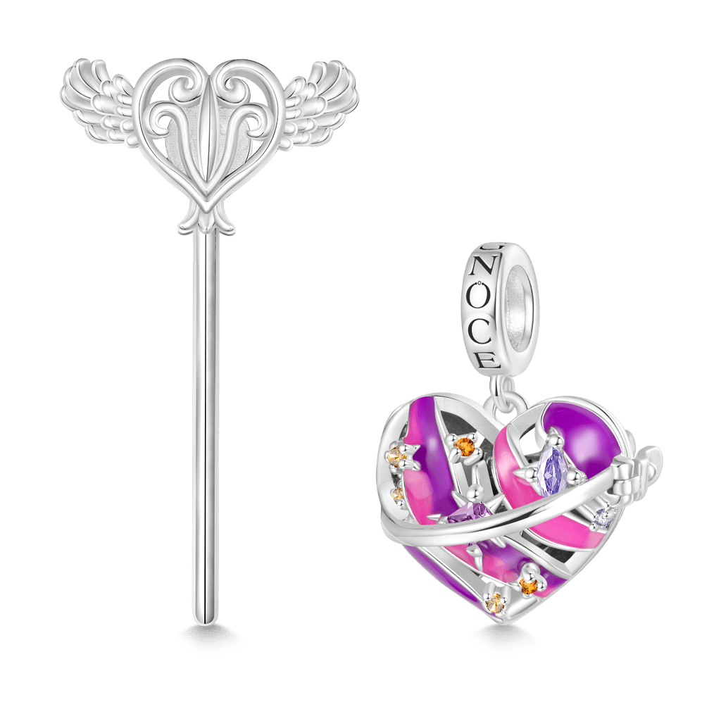 Gnoce Heart Solar System Wireless LED Glow Saturn Pendant Dangle Charm_2