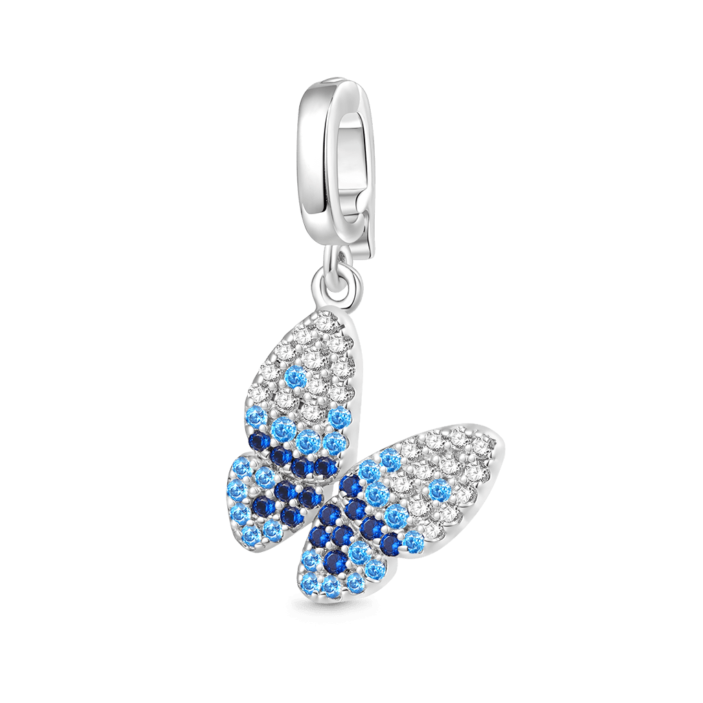 Gnoce Shiny Blue Butterfly Clasp Clusters Charm_1
