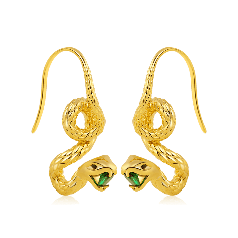 Golden Hunting Snake Drop Earrings with Gold Plated_1