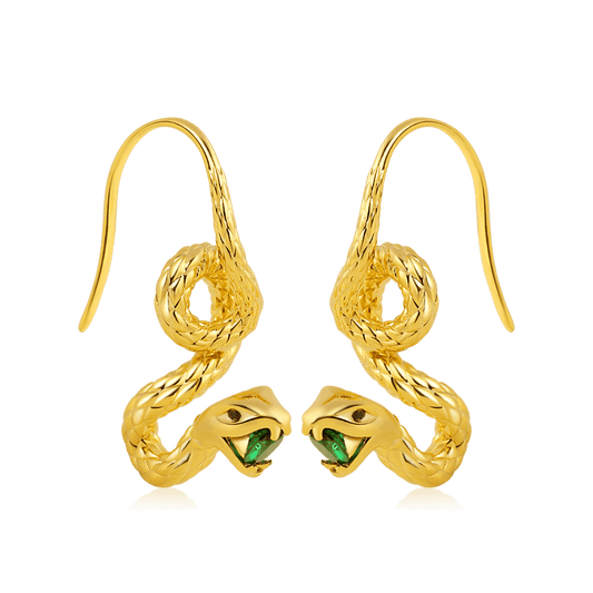 Golden Hunting Snake Drop Earrings with Gold Plated_1