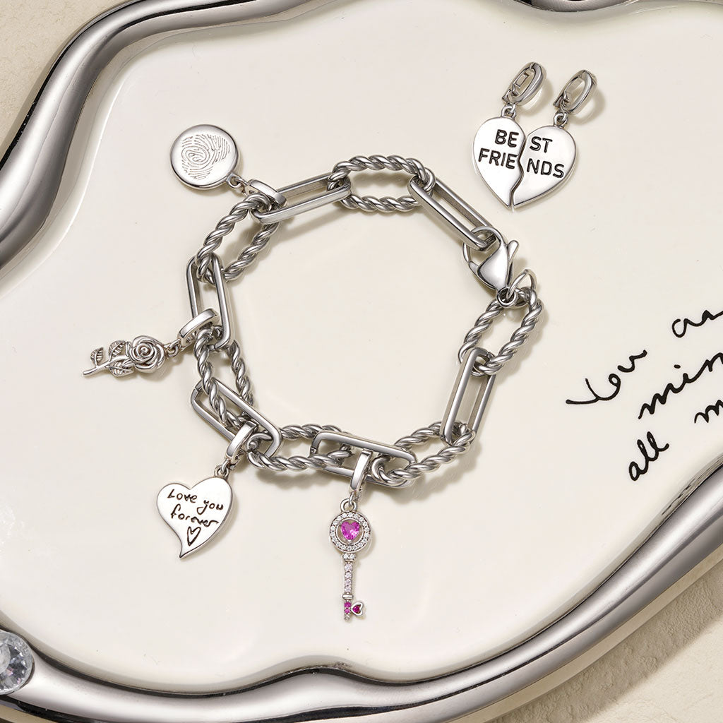 Gnoce Sterling Silver Rose Clasp Clusters Charm_3