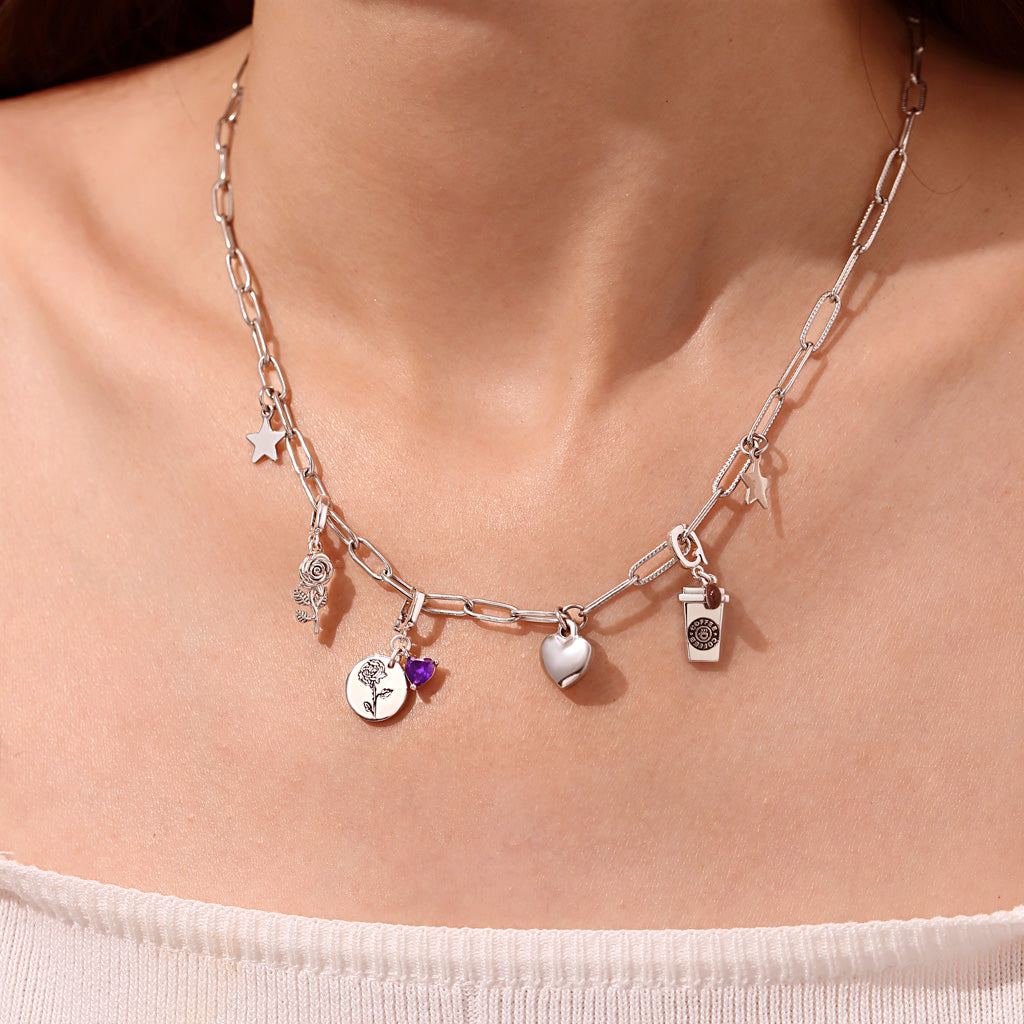 Gnoce Sterling Silver Rose Clasp Clusters Charm_5