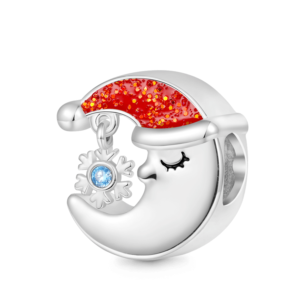 Gnoce Christmas Engravable Moon Birthstone Snowflake Charm_3
