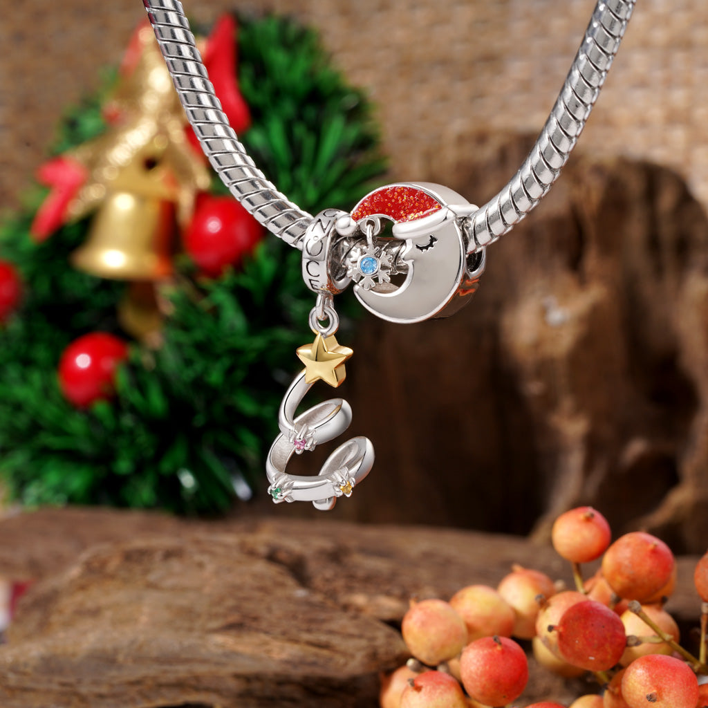 Gnoce Christmas Engravable Moon Birthstone Snowflake Charm_4