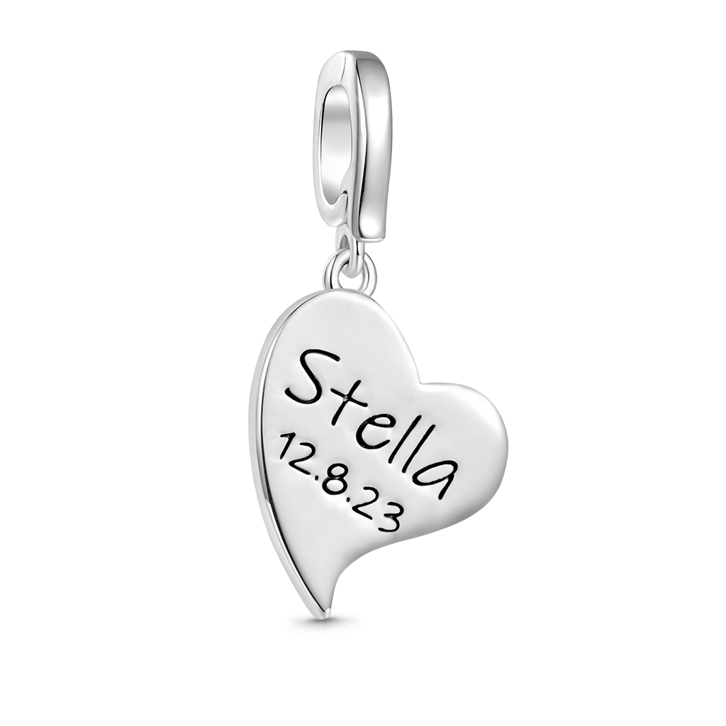 Gnoce Engravable ‘Love you forever’ Heart Anniversary Clasp Clusters Charm_1