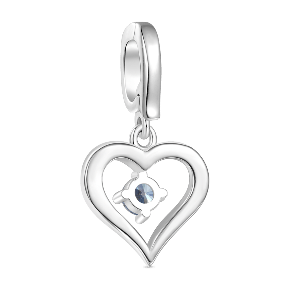 Gnoce Beating Heart Birthstone Clasp Clusters Charm_2