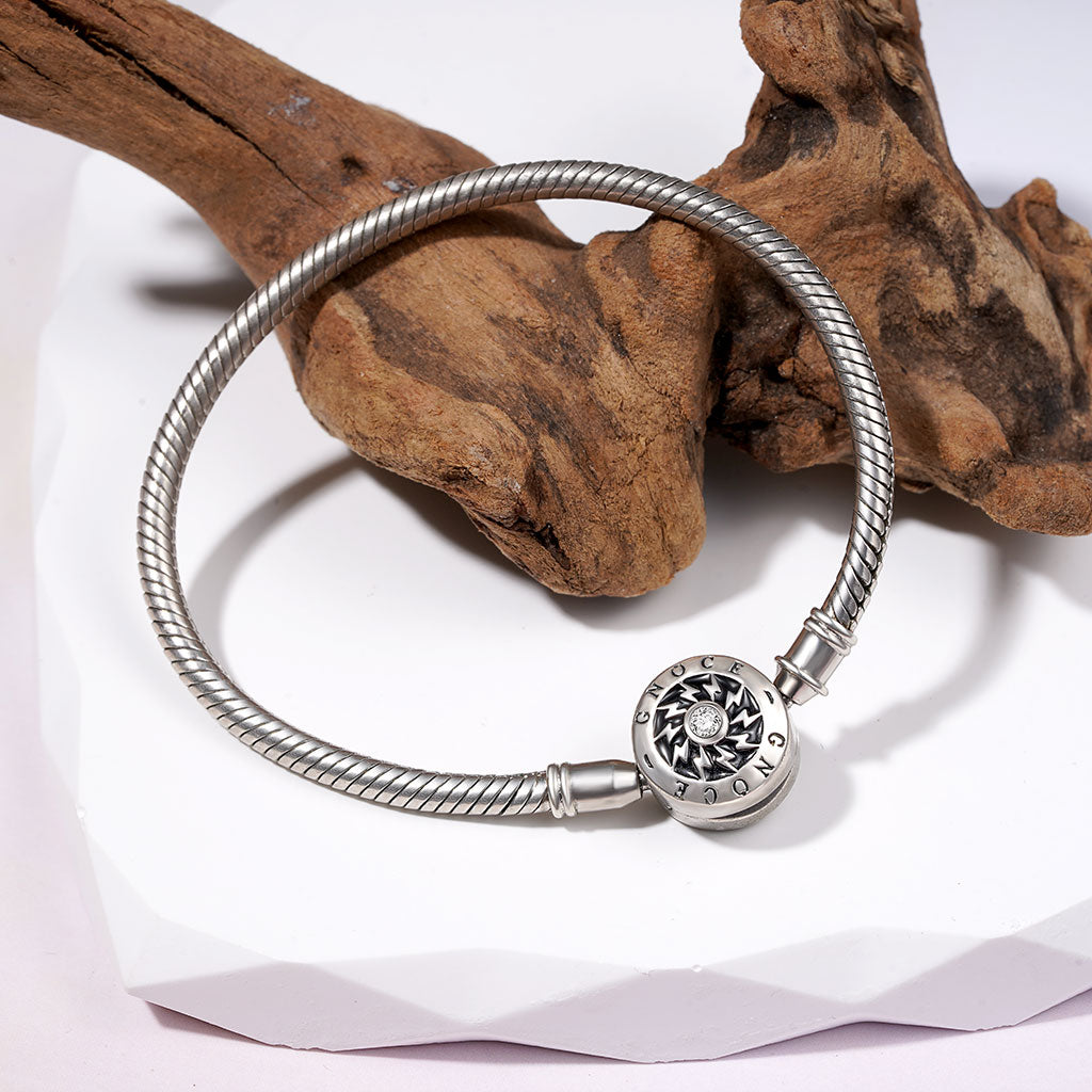 Gnoce "The Moment I Meet You" Elegant 925 Sterling Silver Affordable Classic Bracelet Well Made Multi Size 16CM-22CM Best Gifts For Her_3