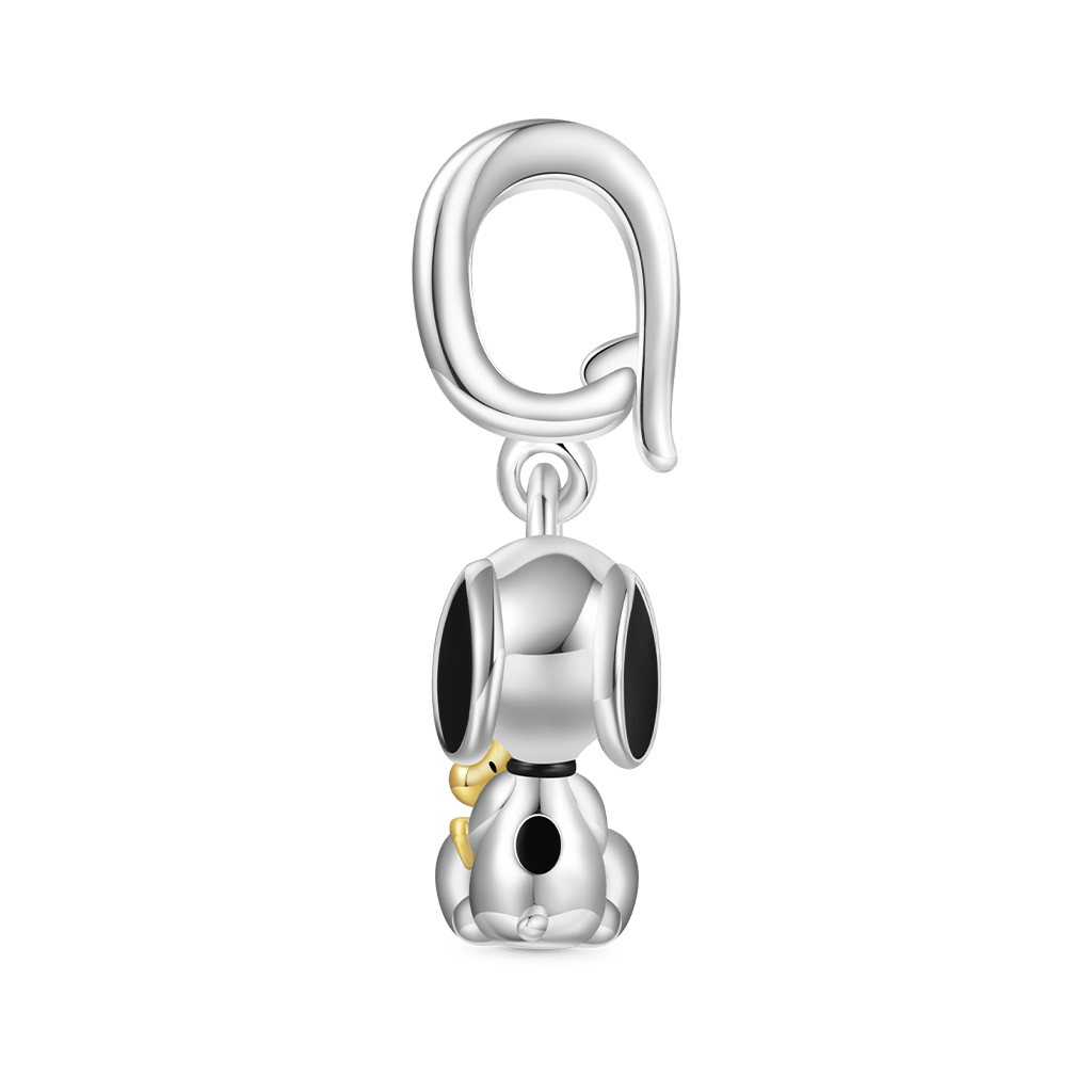 Gnoce Peanuts Snoopy & Woodstock Hugging Pendant Dangle Charm_3