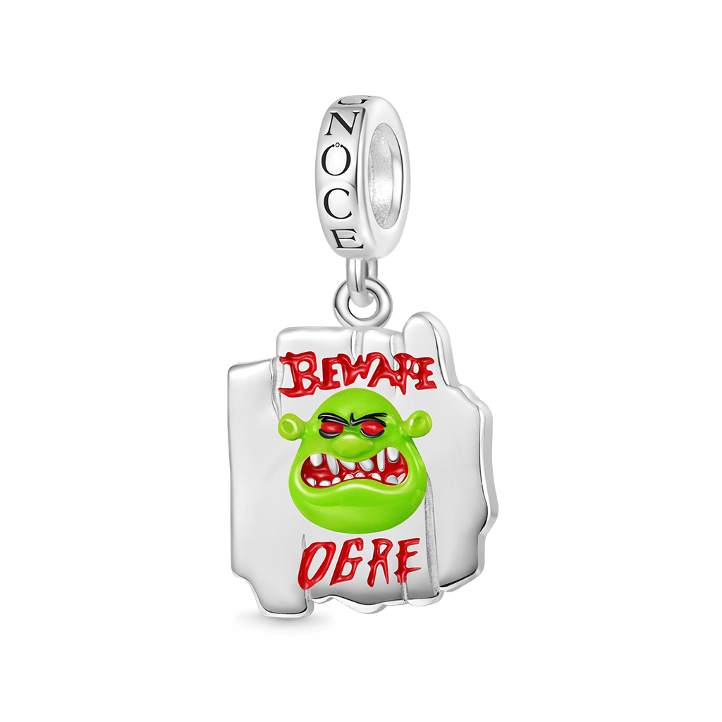 Gnoce Shrek “Beware Ogre” Warning Sign Pendant Dangle Charm_1