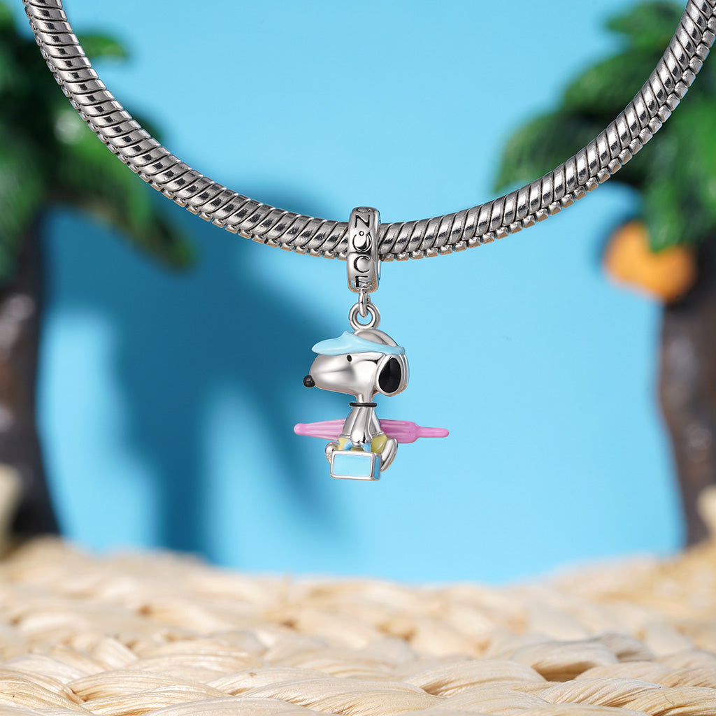 Gnoce Summer Beach Bum Peanuts Snoopy Pendant Dangle Charm_4
