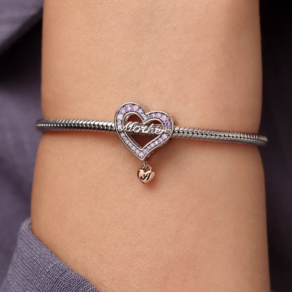 Gnoce Family Members - Mother Personalised Heart Charm_7