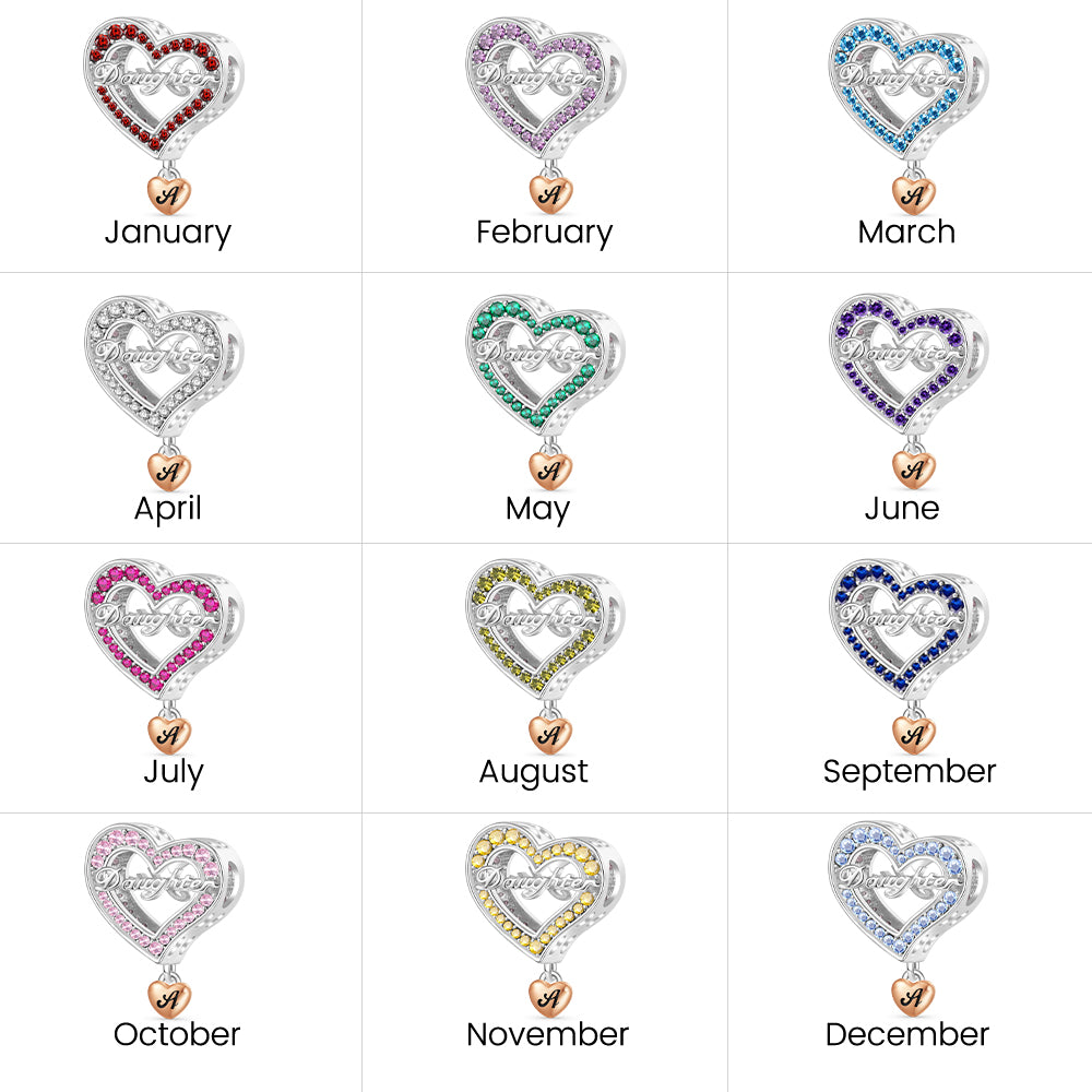 Gnoce Family Members - Daughter Personalised Heart Charm_4
