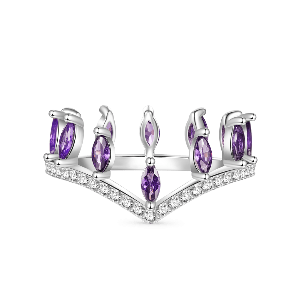 Gnoce Fancy Multi-Stone V-Shaped Cross-over Stackable Rings_3