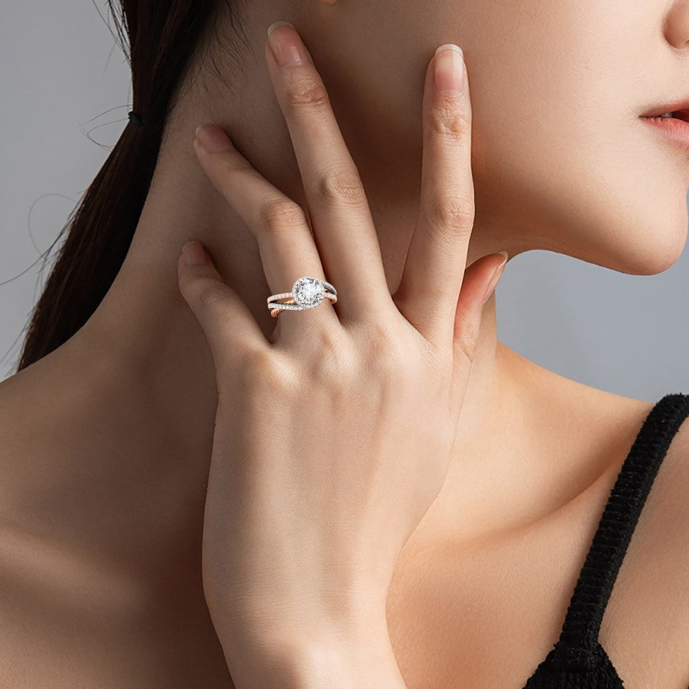 Fancy Round Cut Twisted Rope Crossover Engagement Ring_5