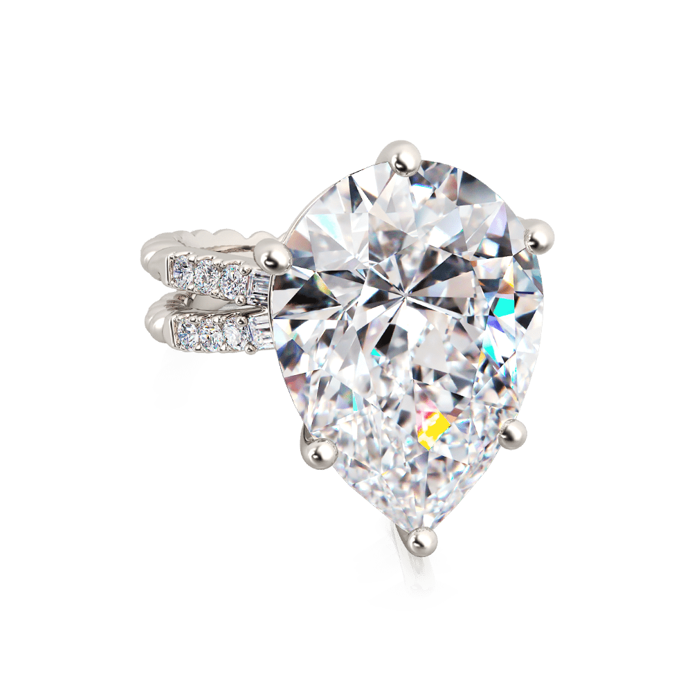Pear Cut Split Shank Cocktail Ring_2