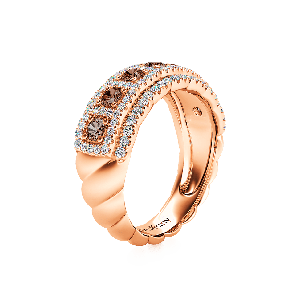 Round Brown Paving Band Ring_3