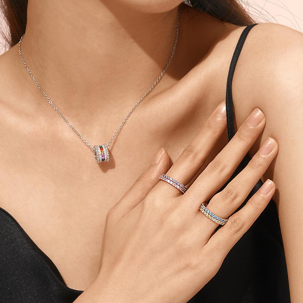 Gnoce Morganite Round-cut Statement Eternity Band Ring_6