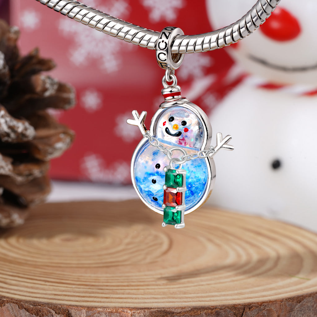 Gnoce Christmas Snowman Glow-in-the-Dark Quicksand Pendant Dangle Charm_4