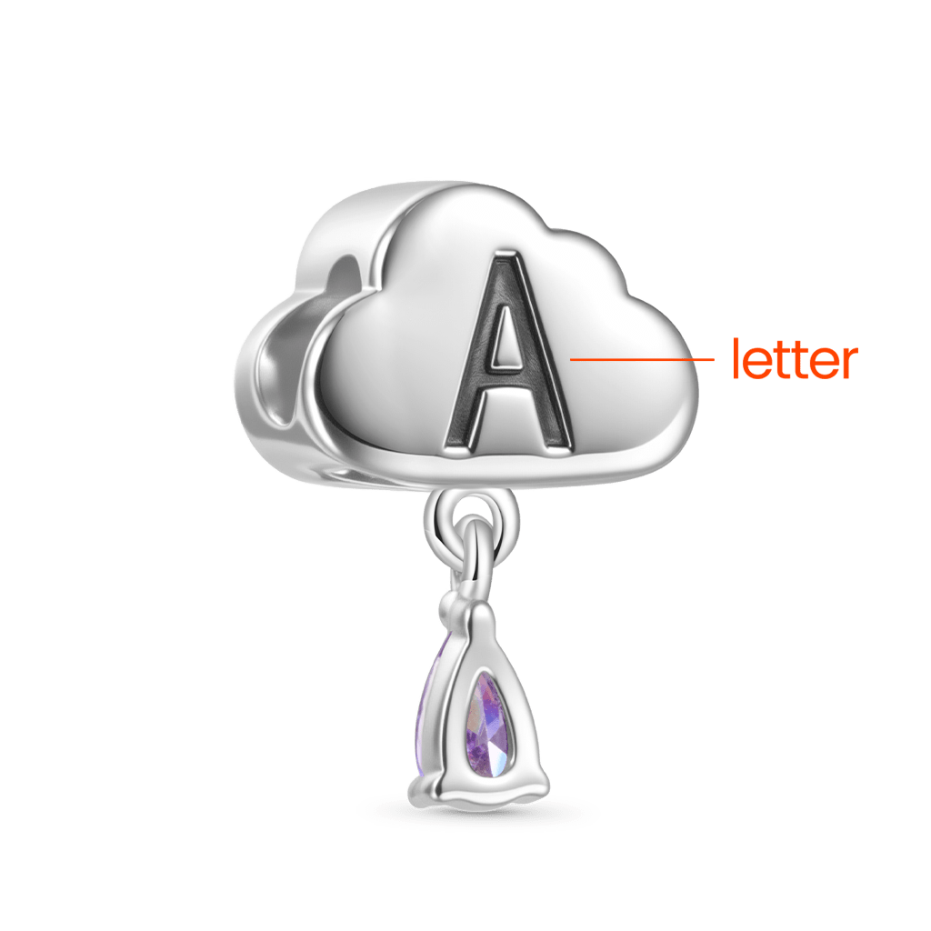 Gnoce Pink Cloud Water Drop Birthstone Charm_2