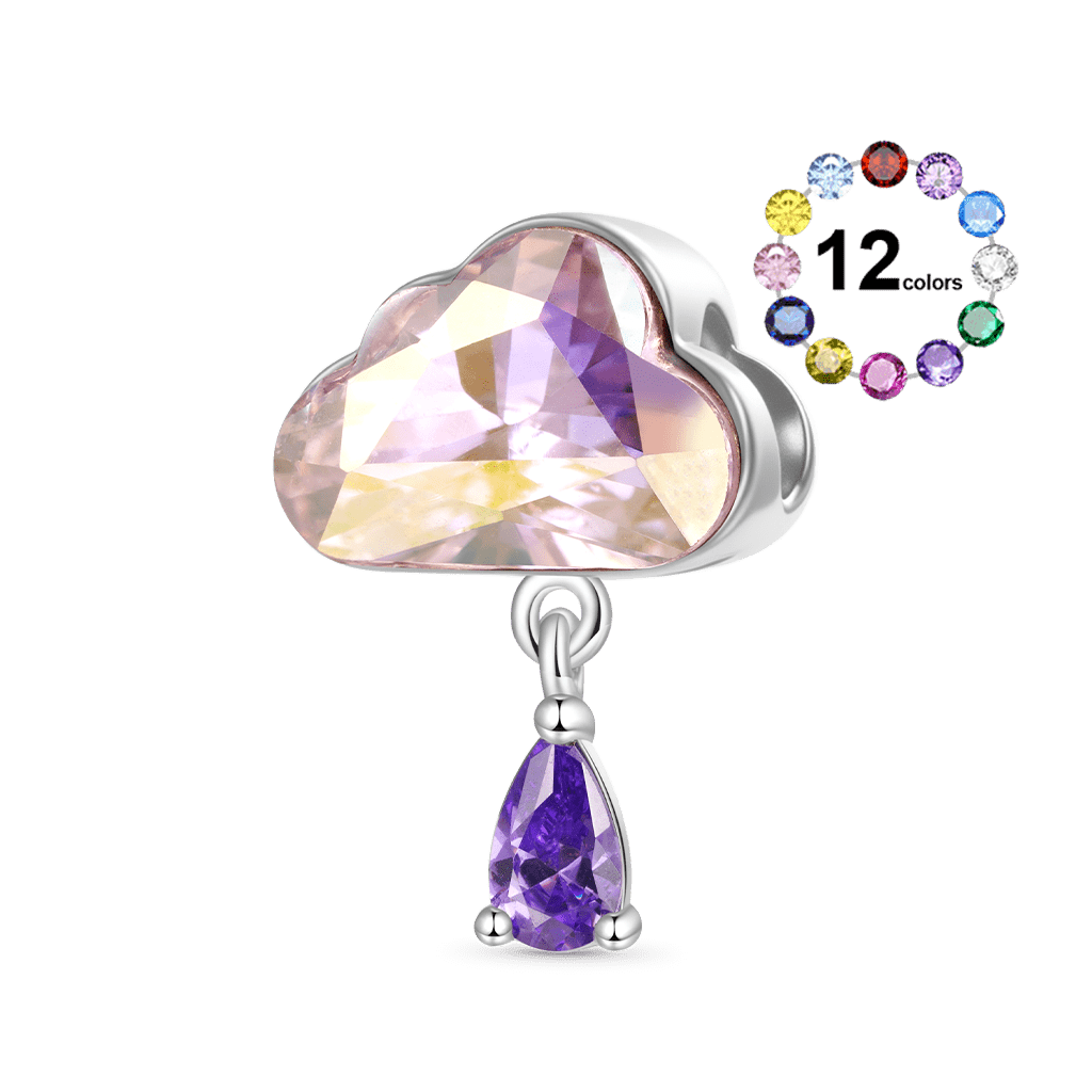 Gnoce Pink Cloud Water Drop Birthstone Charm_1