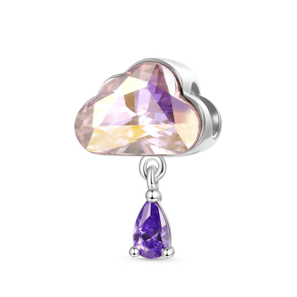Gnoce Pink Cloud Water Drop Birthstone Charm_3