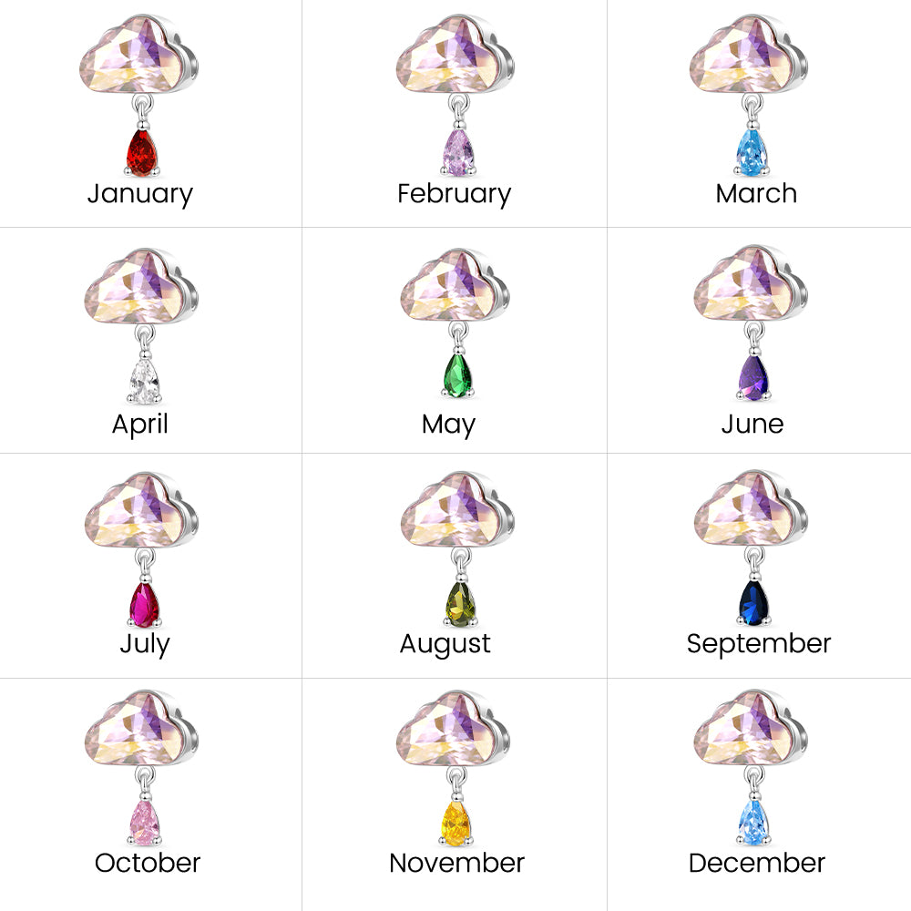 Gnoce Pink Cloud Water Drop Birthstone Charm_4