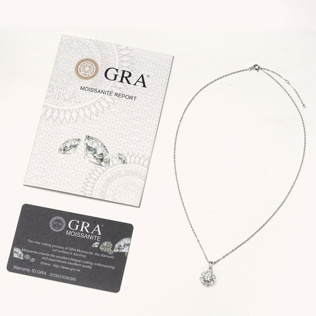 Gnoce Gorgeous 1Ct VVS Moissanite Snowflake Pendant Necklace_3