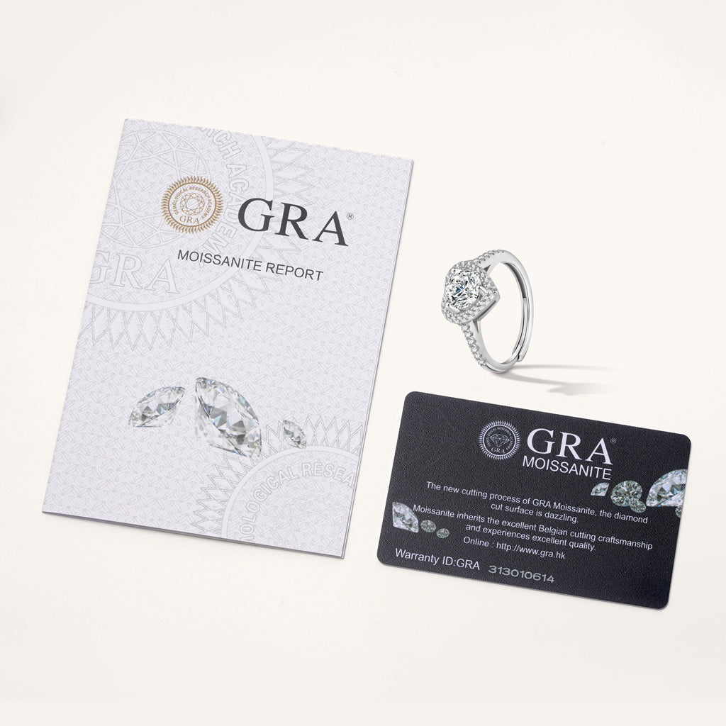 Gnoce Brilliant Hearts 1Ct Heart Cut VVS Moissanite Halo Engagement Ring_3