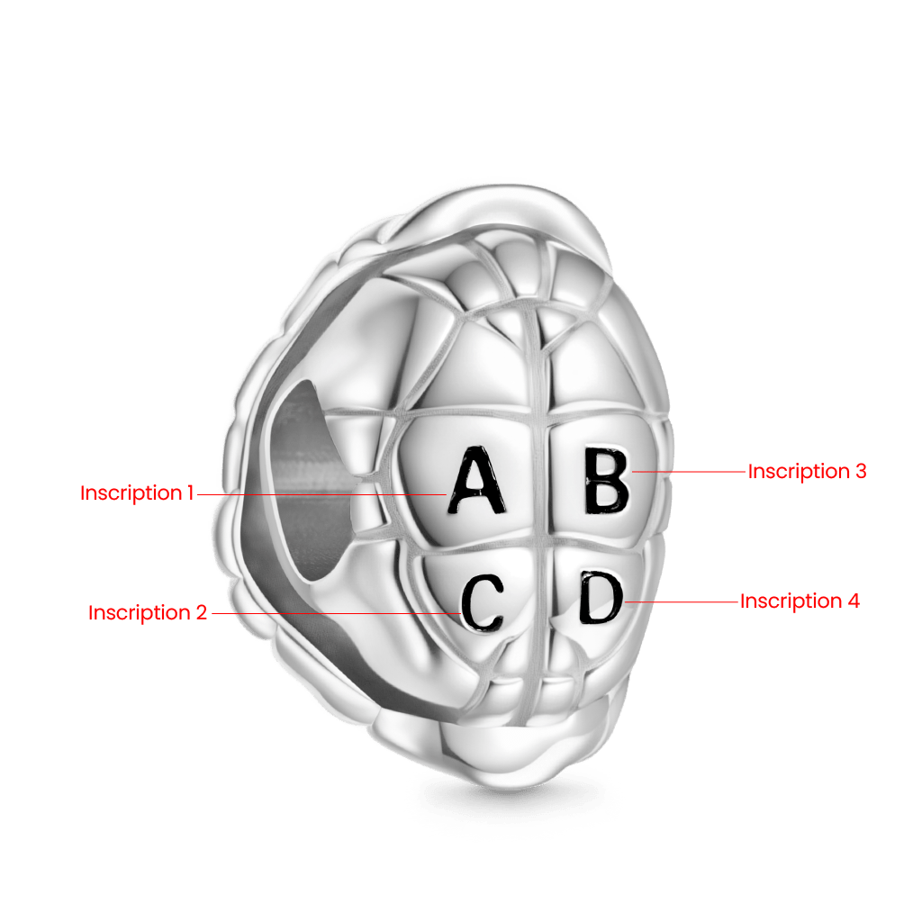 Gnoce Longevity Turtle Shell Engravable Letter Charm_3